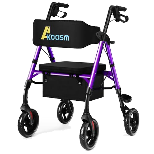 Akoasm Lightweight Rollator Walkers with Seat for Seniors