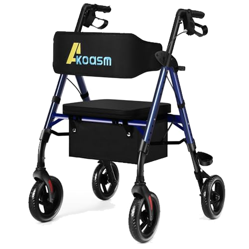 Akoasm Walkers for Seniors with Seat & Brake