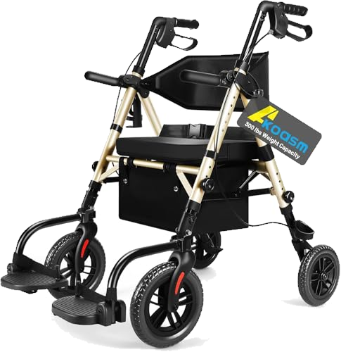 Foldable Rollator Walker for Seniors with Seat