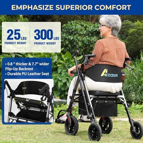 Akoasm - Foldable Walkers for Seniors with Seat